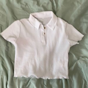 SHEIN ruffle polo crop top